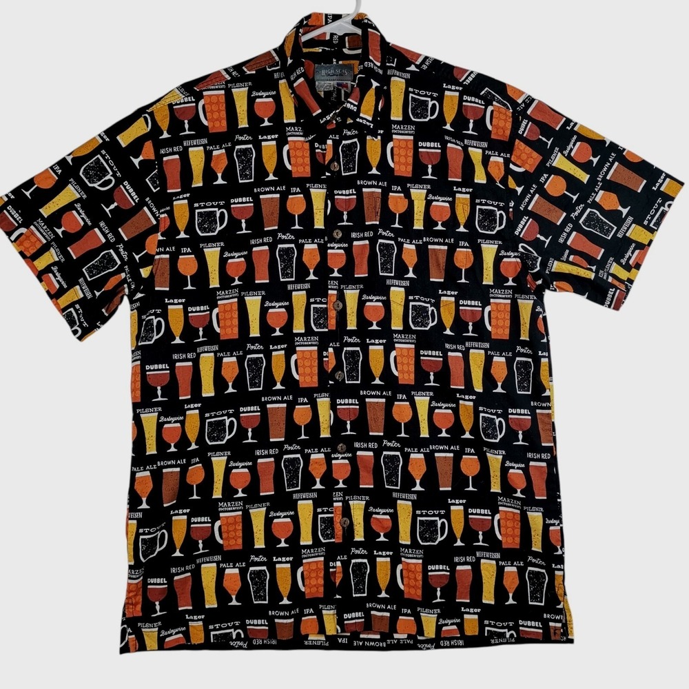 High Seas Trading Co Beer Variety Shirt  L‎ Pit To Pit 24 In,Length 32 US Made